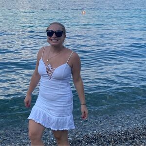 White dress with detailing